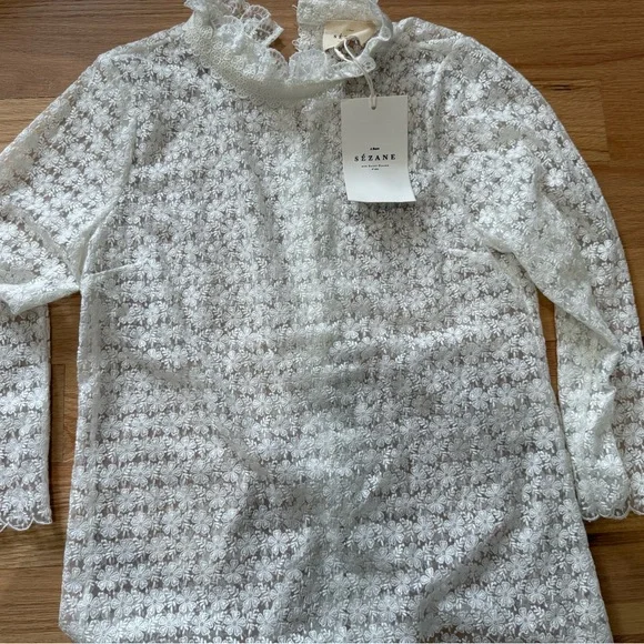 Sezane Amal Lace Top